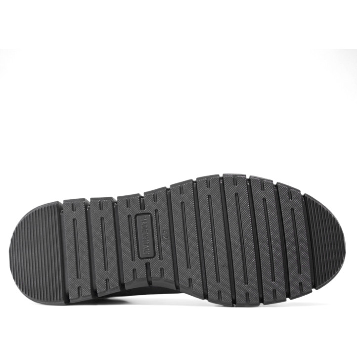 Zapatos sport Imac marrones de piel con paneles en diferentes texturas y trasera en gris - Querol online