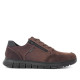 Zapatos sport Imac marrones de piel con paneles en diferentes texturas y trasera en gris - Querol online