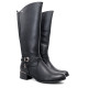 Botas planas Owel lyon negras con hebilla decorativa y elástico posterior - Querol online