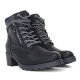 Botines tacón Owel lille negros con cremallera doble y cordones y cuello de punto - Querol online