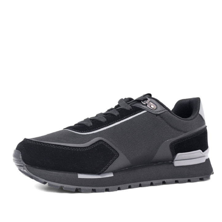Zapatillas deportivas U.S. POLO ASSN. aron negras con detalles grises y diferentes texturas - Querol online