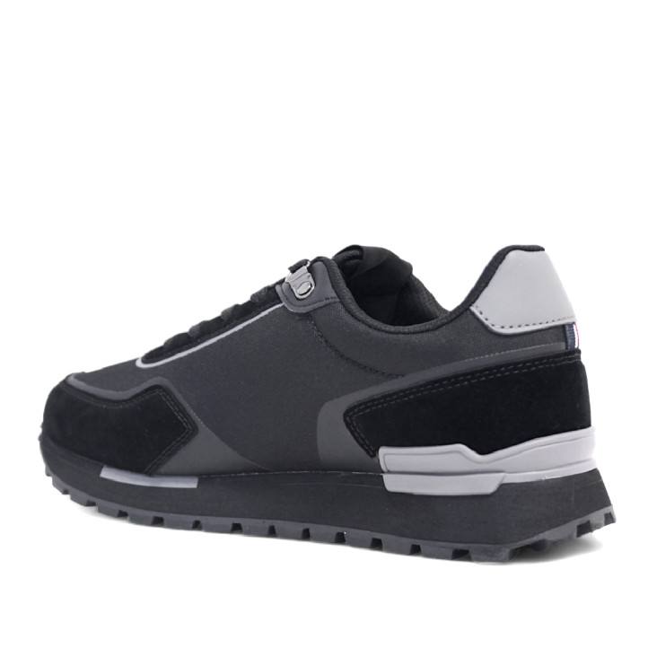 Zapatillas deportivas U.S. POLO ASSN. aron negras con detalles grises y diferentes texturas - Querol online