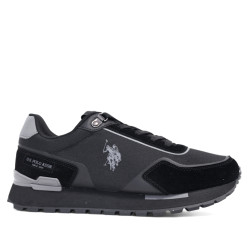 Zapatillas deportivas U.S. POLO ASSN. aron negras con detalles grises y diferentes texturas - Querol online