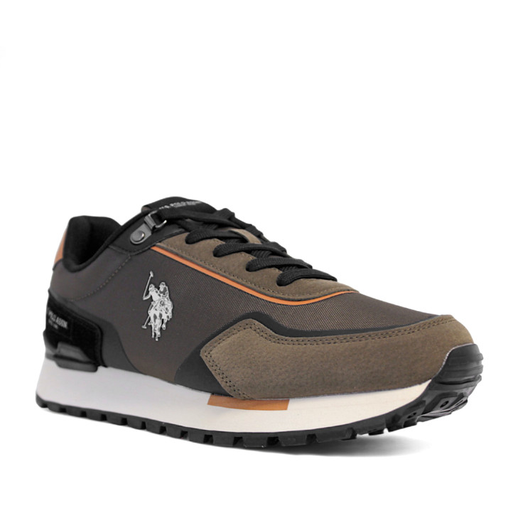 Zapatillas deportivas U.S. POLO ASSN. aron kakis con detalles azules y naranjas y diferentes texturas - Querol online