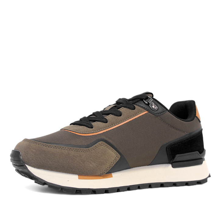 Zapatillas deportivas U.S. POLO ASSN. aron kakis con detalles azules y naranjas y diferentes texturas - Querol online