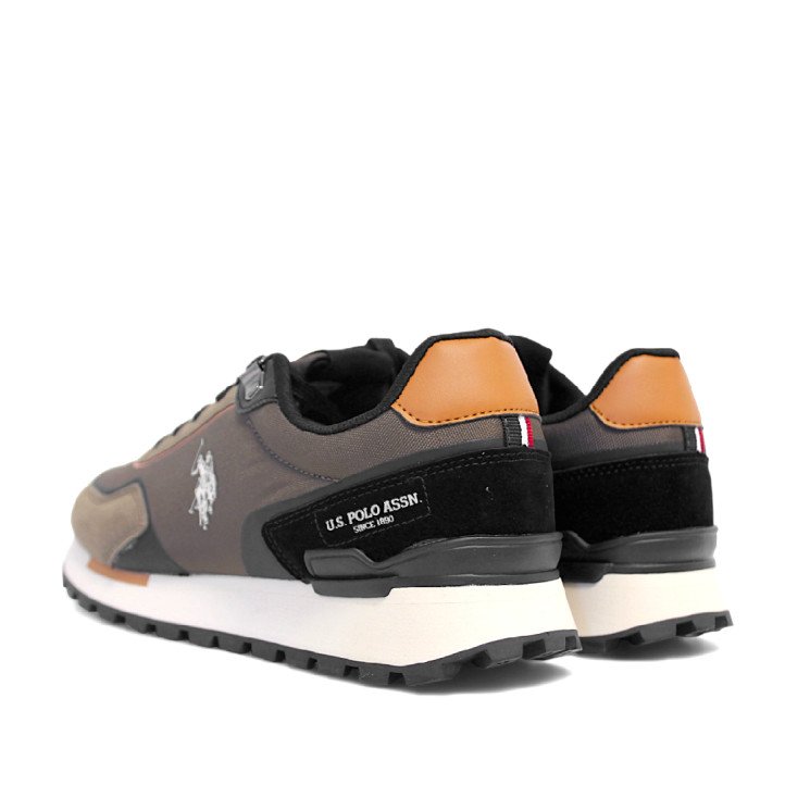 Zapatillas deportivas U.S. POLO ASSN. aron kakis con detalles azules y naranjas y diferentes texturas - Querol online