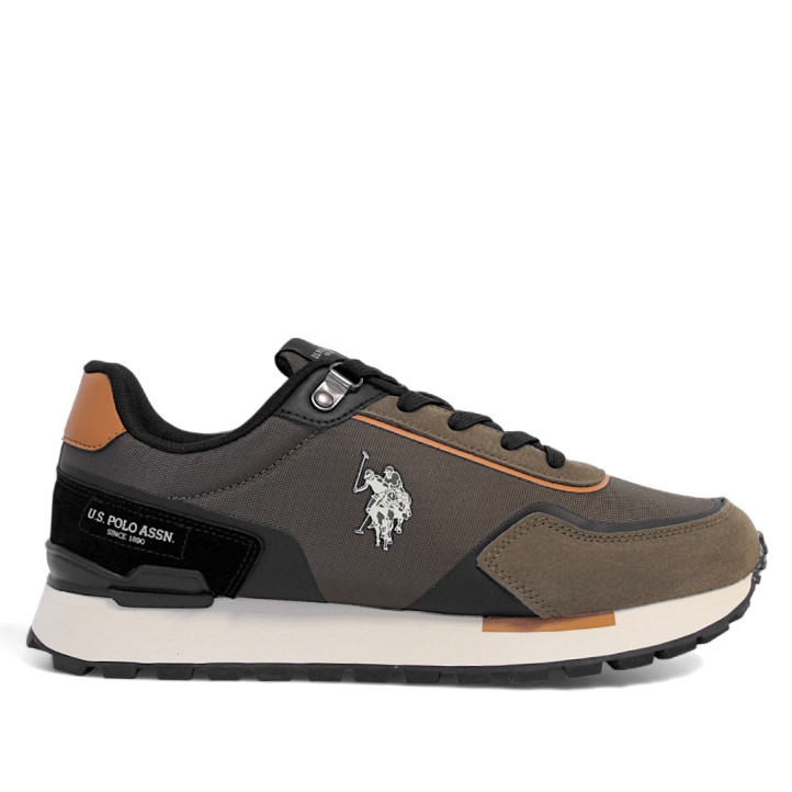 Zapatillas deportivas U.S. POLO ASSN. aron kakis con detalles azules y naranjas y diferentes texturas - Querol online