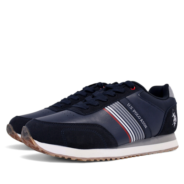 Zapatillas deportivas U.S. POLO ASSN. xirio azules con diferentes texturas - Querol online