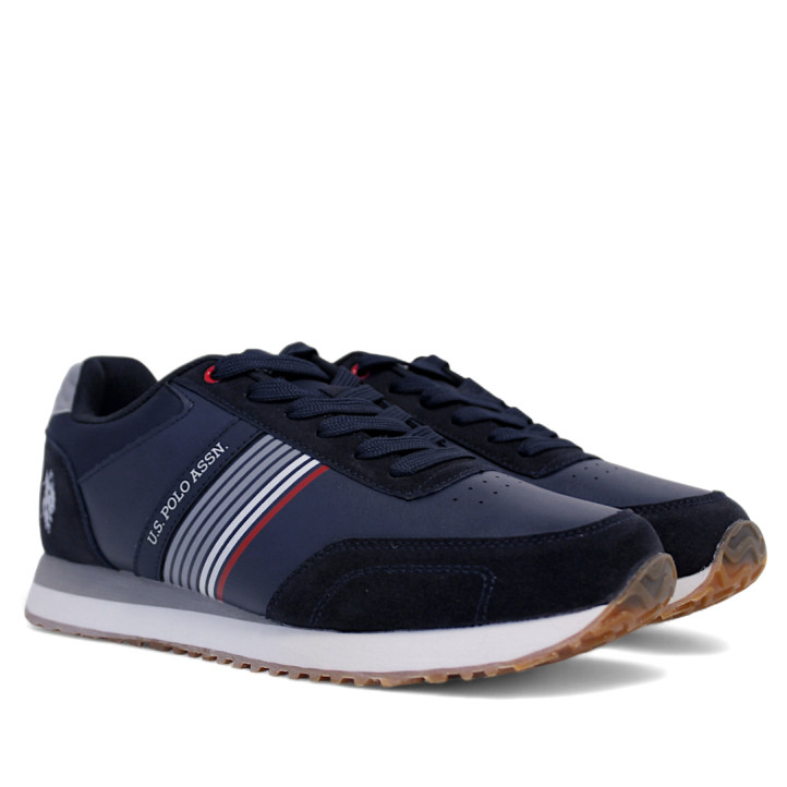 Zapatillas deportivas U.S. POLO ASSN. xirio azules con diferentes texturas - Querol online