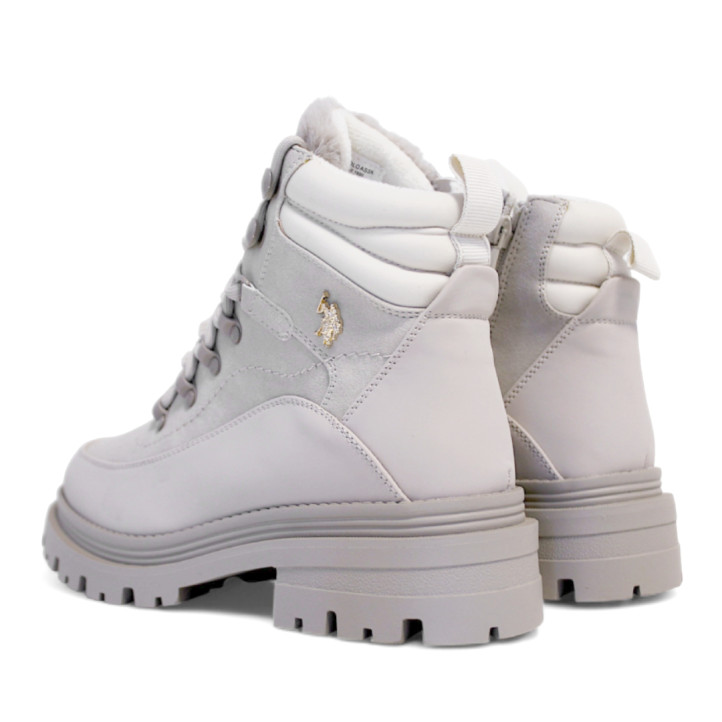 Botines planos U.S. POLO ASSN. alicya beige con cordones redondos - Querol online