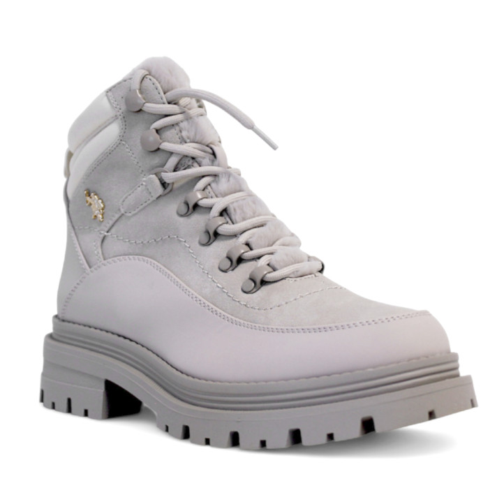 Botines planos U.S. POLO ASSN. alicya beige con cordones redondos - Querol online