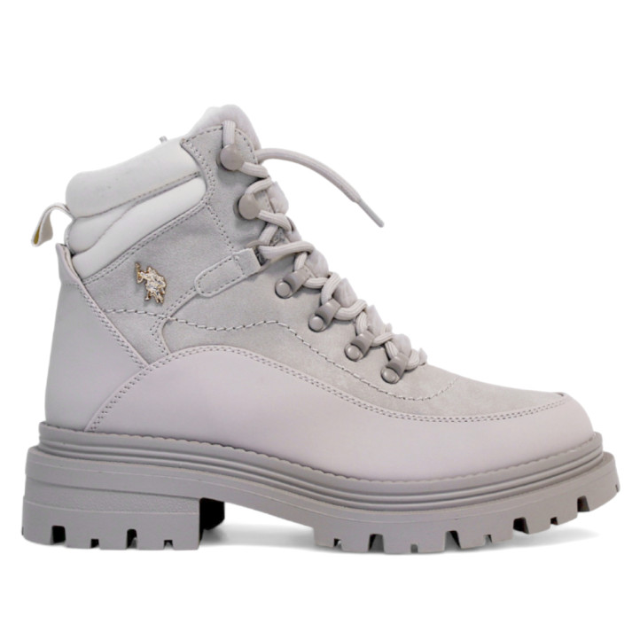 Botines planos U.S. POLO ASSN. alicya beige con cordones redondos - Querol online