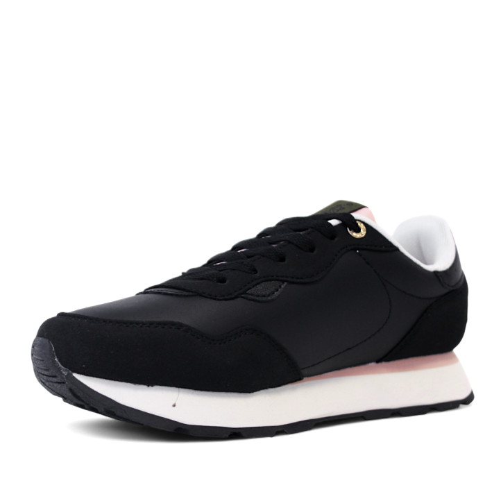 Zapatillas urban U.S. POLO ASSN. kitty negras con detalles rosas - Querol online