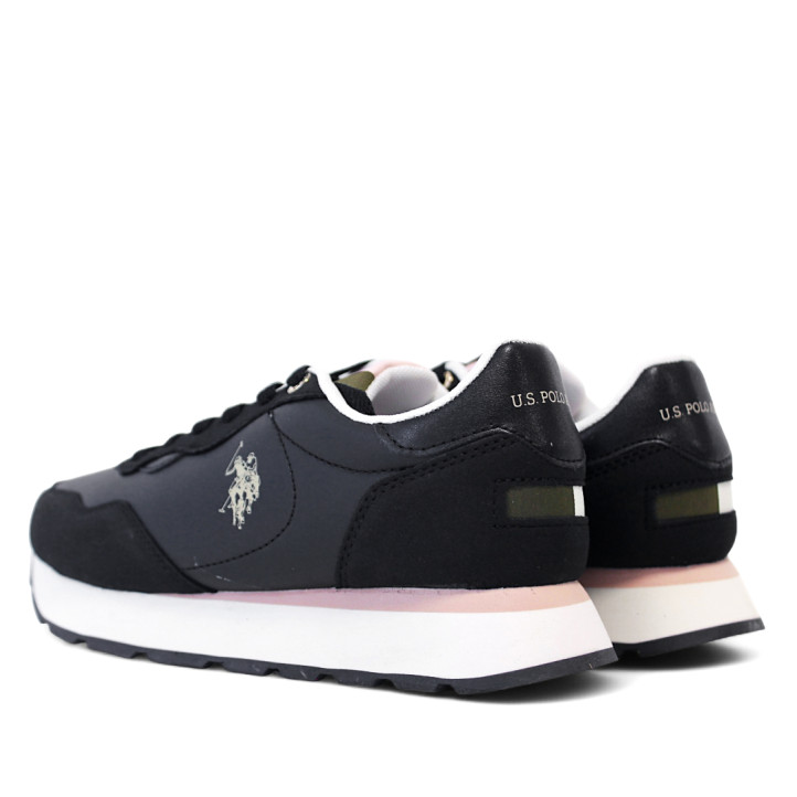 Zapatillas urban U.S. POLO ASSN. kitty negras con detalles rosas - Querol online