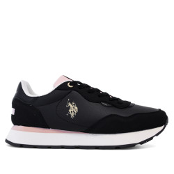 Zapatillas urban U.S. POLO ASSN. kitty negras con detalles rosas - Querol online