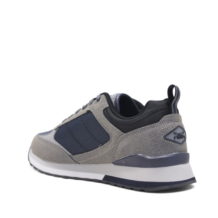 Zapatillas deportivas POLO beverly mix grises con detalles azules - Querol online