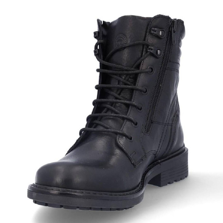 Botines Kangaroos negros con cordones y cremallera interior y exterior waterproof - Querol online