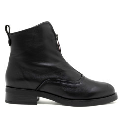 BOTINES DE PIEL NEGROS CON CREMALLERA CENTRAL BEATRIZ PORRONET - Querol online