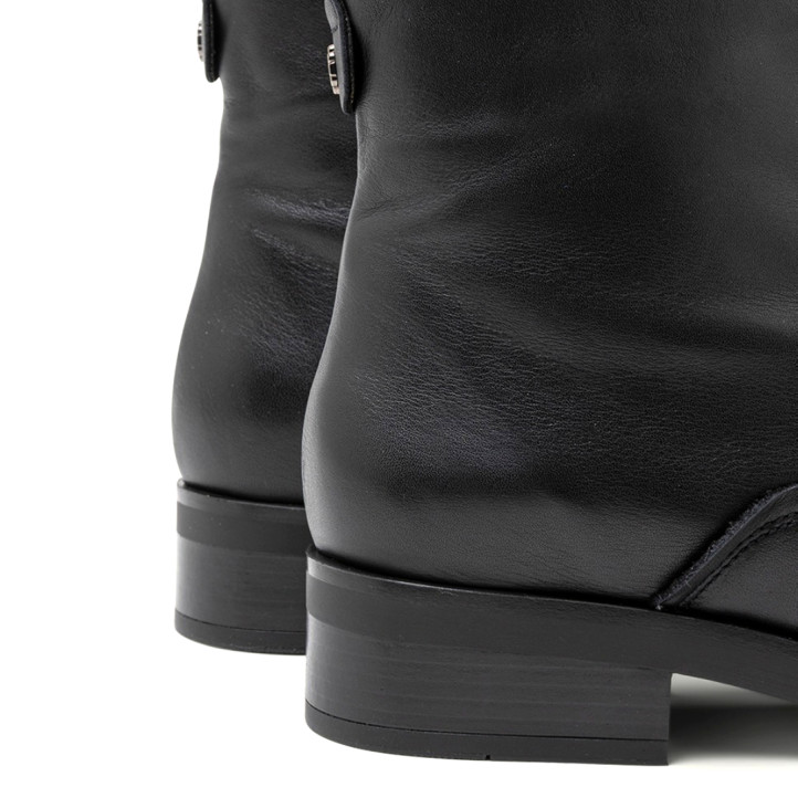 BOTINES DE PIEL NEGROS CON CREMALLERA CENTRAL BEATRIZ PORRONET - Querol online