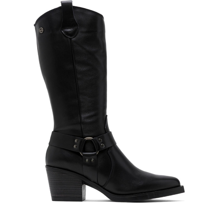 BOTAS COWBOY DE PIEL NEGRO CON CREMALLERA FIONA PORRONET - Querol online