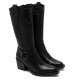 BOTAS COWBOY DE PIEL NEGRO CON CREMALLERA FIONA PORRONET - Querol online