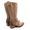 BOTAS COWBOY DE PIEL TAUPE CON CREMALLERA FIONA PORRONET