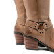 BOTAS COWBOY DE PIEL TAUPE CON CREMALLERA FIONA PORRONET - Querol online