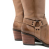 BOTAS COWBOY DE PIEL TAUPE CON CREMALLERA FIONA PORRONET