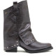 BOTAS DOBLE FAZ DE PIEL MOKA CON TACHUELAS FAITH PORRONET - Querol online