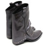 BOTAS DOBLE FAZ DE PIEL MOKA CON TACHUELAS FAITH PORRONET