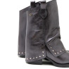 BOTAS DOBLE FAZ DE PIEL MOKA CON TACHUELAS FAITH PORRONET