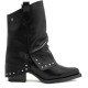 BOTAS DOBLE FAZ DE PIEL NEGRO CON TACHUELAS FIORELLA PORRONET - Querol online