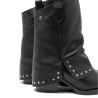BOTAS DOBLE FAZ DE PIEL NEGRO CON TACHUELAS FIORELLA PORRONET