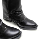 BOTAS DOBLE FAZ DE PIEL NEGRO CON TACHUELAS FIORELLA PORRONET - Querol online