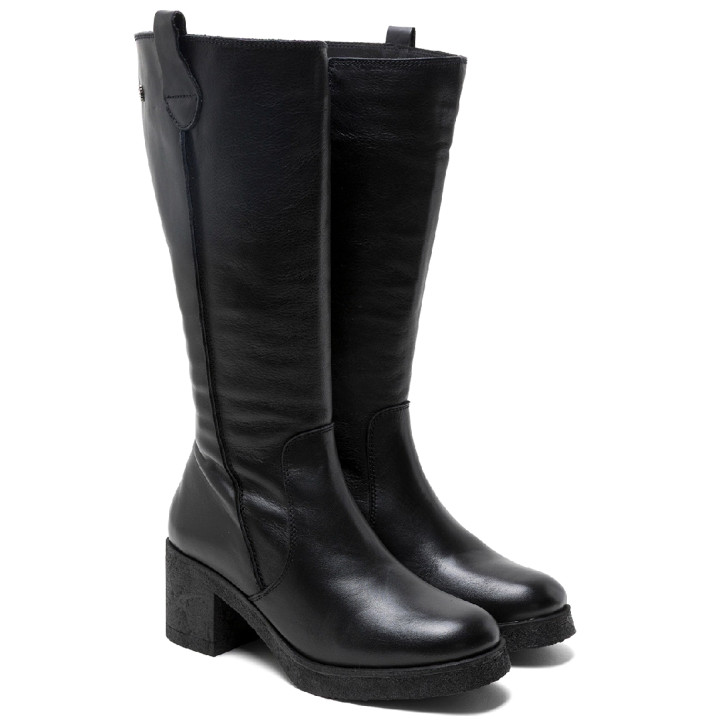 BOTAS DE PIEL CON CREMALLERA NEGRO MAR PORRONET - Querol online