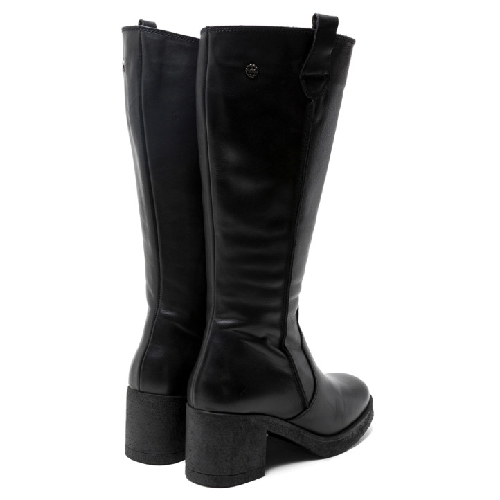 BOTAS DE PIEL CON CREMALLERA NEGRO MAR PORRONET - Querol online