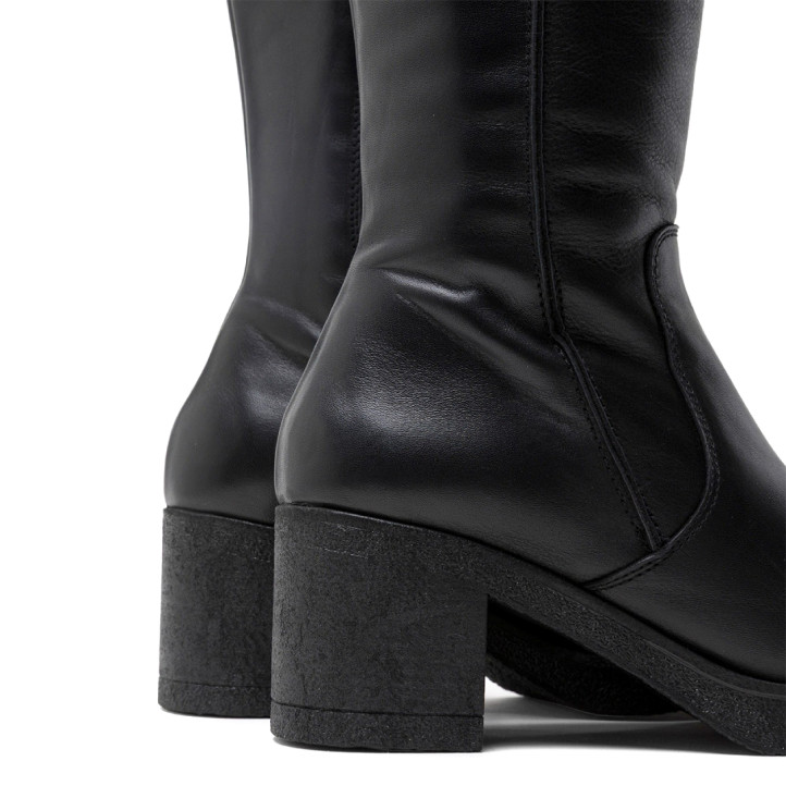 BOTAS DE PIEL CON CREMALLERA NEGRO MAR PORRONET - Querol online