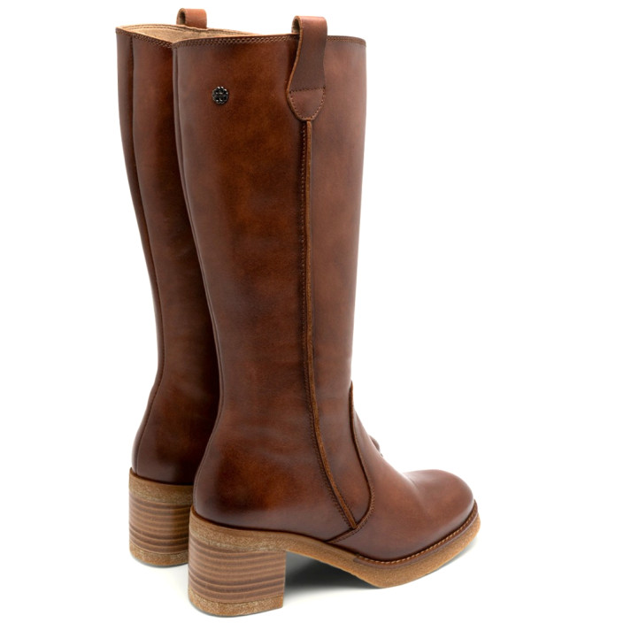 BOTAS DE PIEL CON CREMALLERA CUERO MAR PORRONET - Querol online