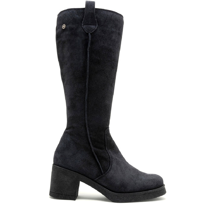 BOTAS DE SERRAJE CON CREMALLERA CARBÓN MELISA PORRONET - Querol online