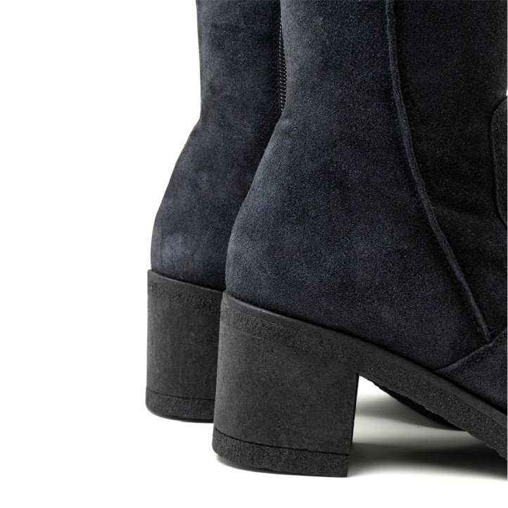 BOTAS DE SERRAJE CON CREMALLERA CARBÓN MELISA PORRONET - Querol online