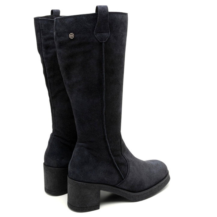 BOTAS DE SERRAJE CON CREMALLERA CARBÓN MELISA PORRONET - Querol online