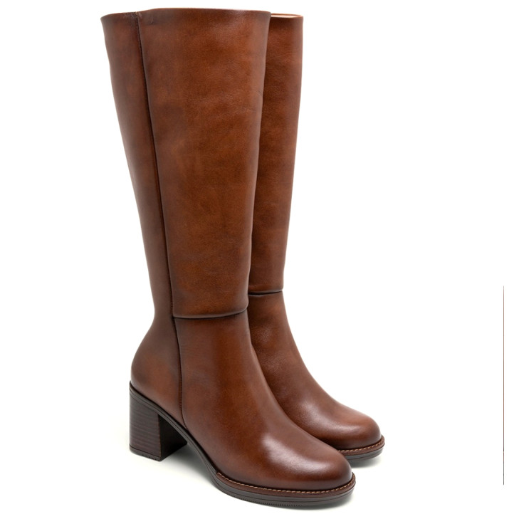 BOTAS DE PIEL DE TACÓN CUERO RITA PORRONET - Querol online