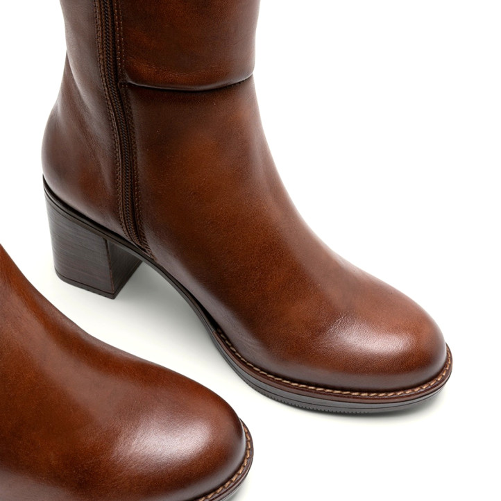 BOTAS DE PIEL DE TACÓN CUERO RITA PORRONET - Querol online