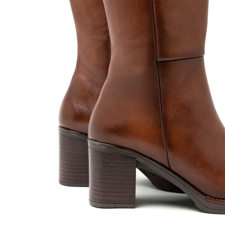 BOTAS DE PIEL DE TACÓN CUERO RITA PORRONET - Querol online