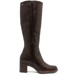 BOTAS DE PIEL DE TACÓN MOKA RITA PORRONET - Querol online