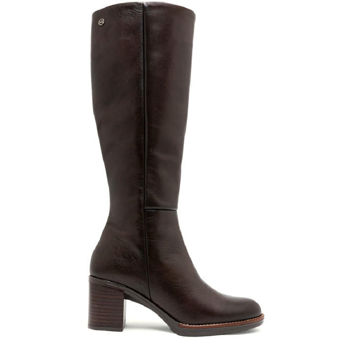 BOTAS DE PIEL DE TACÓN MOKA RITA PORRONET - Querol online