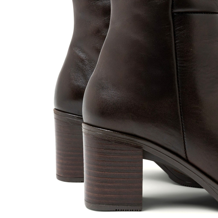 BOTAS DE PIEL DE TACÓN MOKA RITA PORRONET - Querol online