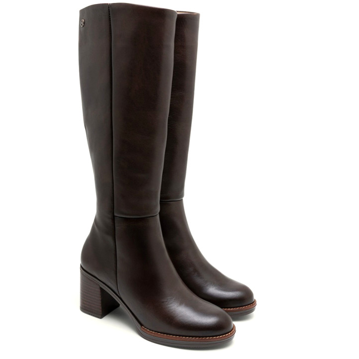 BOTAS DE PIEL DE TACÓN MOKA RITA PORRONET - Querol online