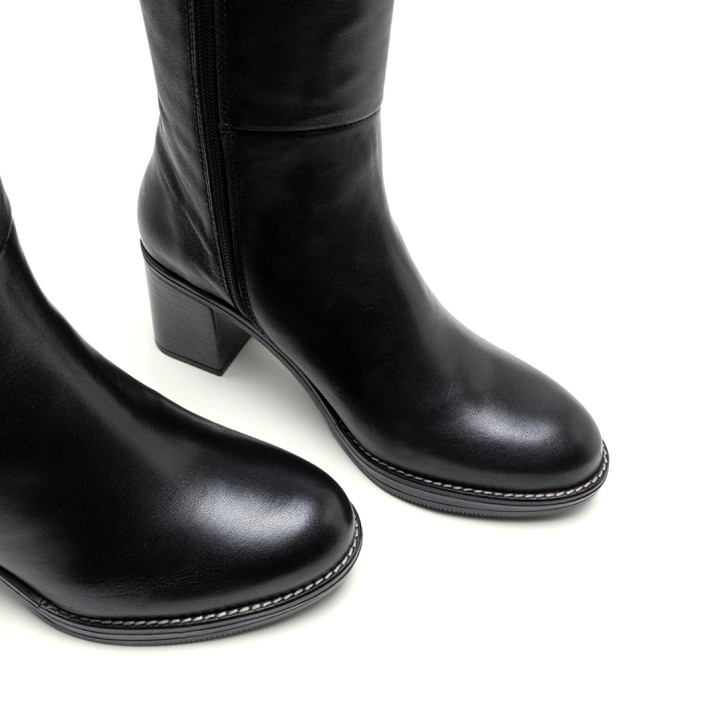 BOTAS DE PIEL DE TACÓN NEGRO RITA PORRONET - Querol online