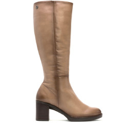 BOTAS DE PIEL DE TACÓN TAUPE RITA PORRONET - Querol online